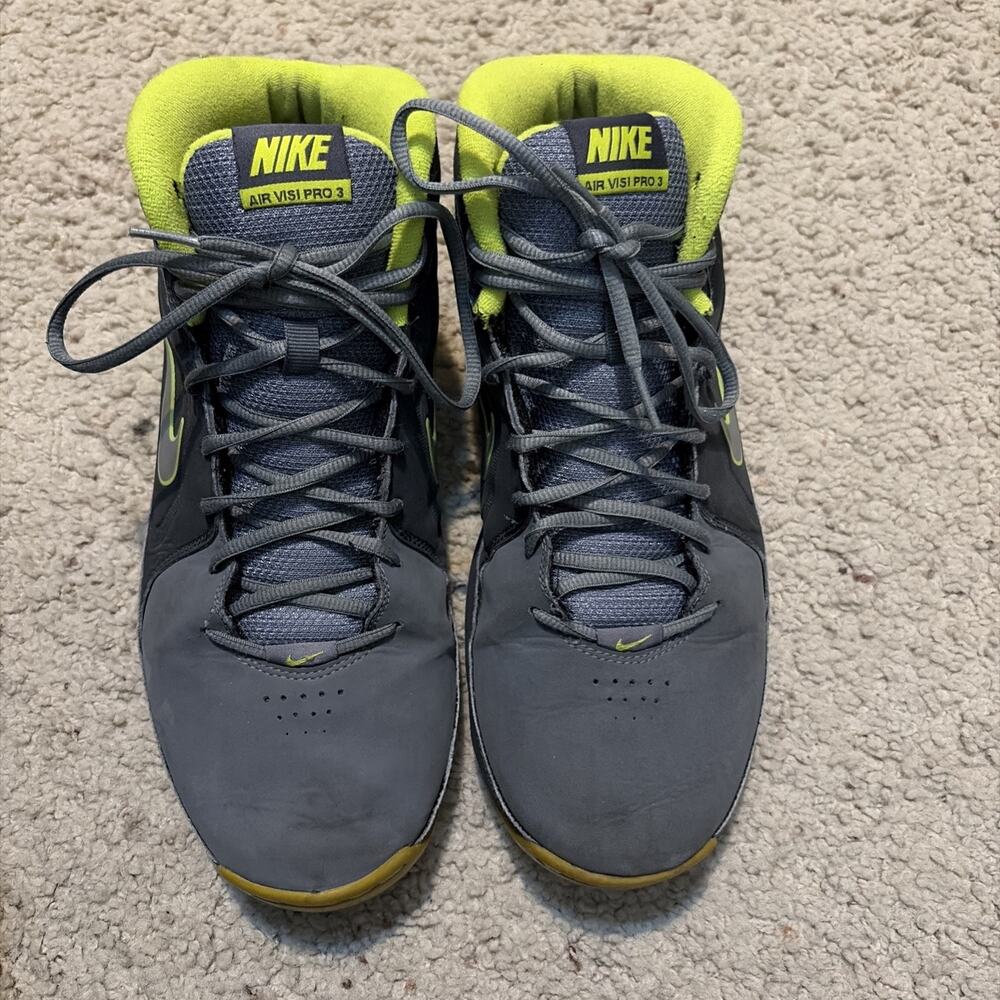 Nike Air Visi Pro 3 Green Grey Basketball Shoes Mens Size 11